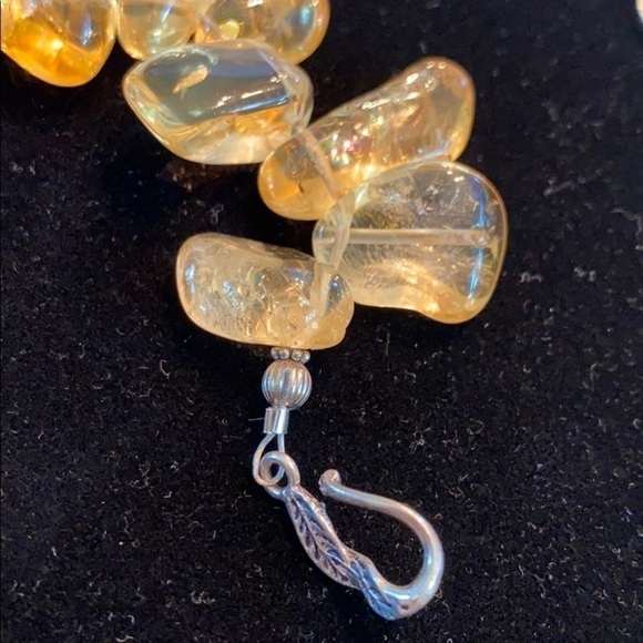 Citrine Tumbled Nugget Collar Necklace Artisan - Picture 11 of 15